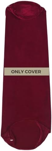Soft Velvet 48x8 Round Body Pillow Cover - Full Zipper - Red
