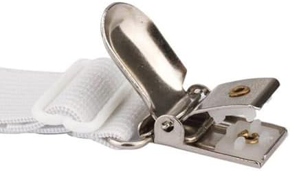 Adjustable Elastic Sheet Straps with Metal Clips 3 Way White
