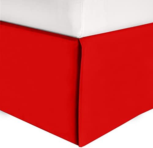 Elegant Comfort Queen Bed Skirt - 1500D Microfiber Valentine Red