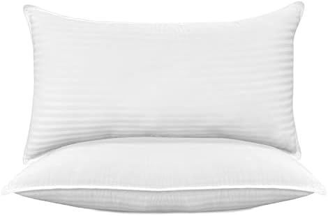 Elegant Comfort 100 Cotton Shell Stripe Hotel Pillows 2-Pack