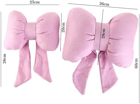 Linen Bow Car Headrest Pillow for Adults and Kids Black