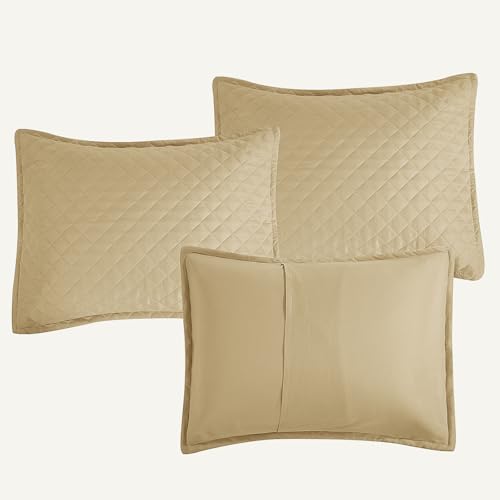 HOMBYS Daybed Cover Set - Diamond Stitched Microfiber 5 Pieces Beige