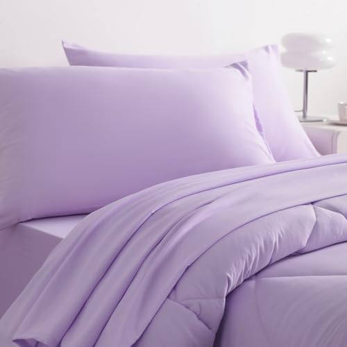 NTBAY Light Purple Twin Bed in a Bag Set