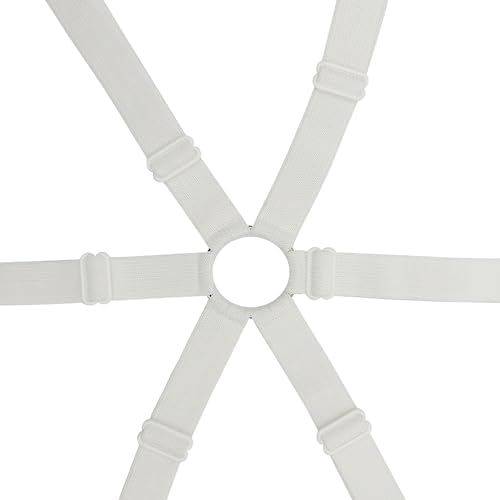 Adjustable Elastic Sheet Straps with Metal Clips 3 Way White