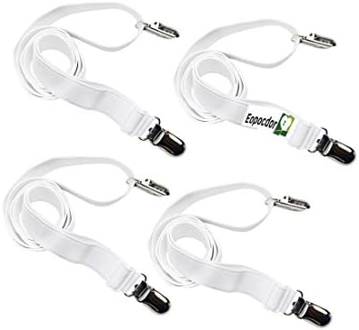 Eopocdor Long Bed Sheet Clips 4 Pieces White