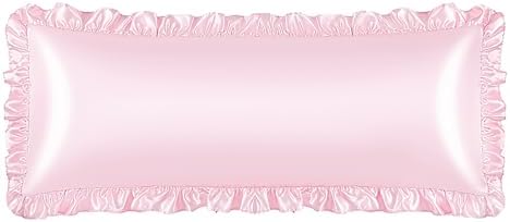 Ruffle Satin Pillowcase for Hair Skin Blush Pink 20x54 Inches