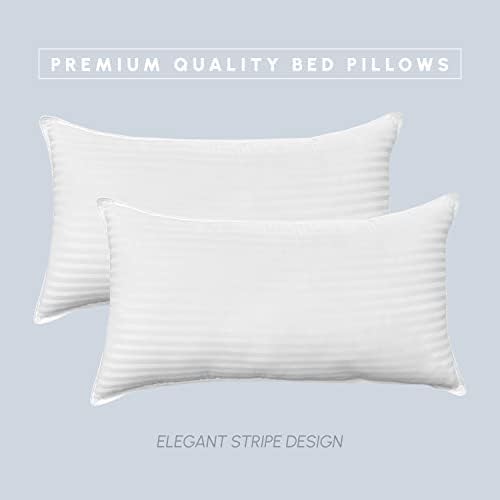 Elegant Comfort 100 Cotton Shell Stripe Hotel Pillows 2-Pack