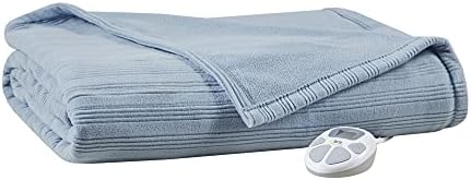 Serta Travis Fleece Electric Blanket Dusty Blue