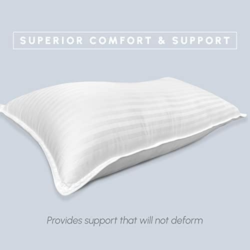Elegant Comfort 100 Cotton Shell Stripe Hotel Pillows 2-Pack