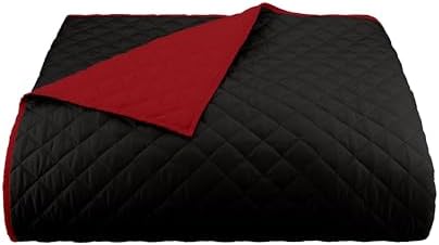 Martex Reversible Coverlet - Queen Size Bedspread - EbonyRed