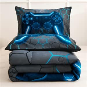 NTBED Game Console Comforter Set for Kids 3D Blue Twin