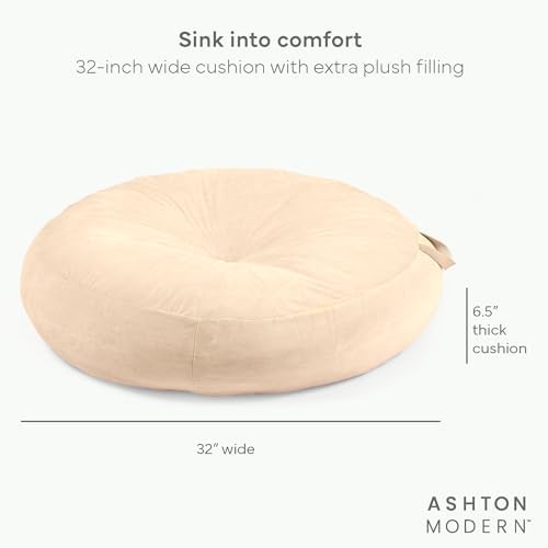 Ashton Modern 32 inch Cream Floor Cushion for Kids