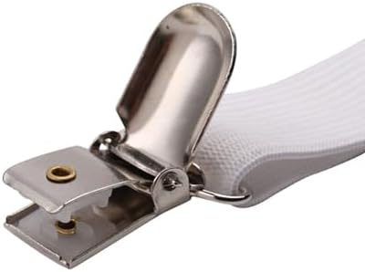 Adjustable Elastic Sheet Straps with Metal Clips 3 Way White