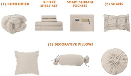 Elegant Comfort 10-Piece Sunflower Bed-in-a-Bag Set