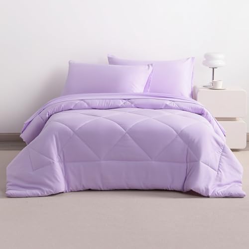 NTBAY Light Purple Twin Bed in a Bag Set