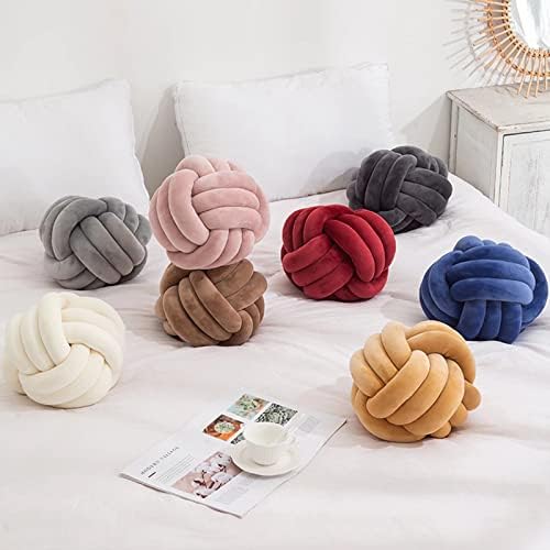 Uvvyui 11 Inch Soft Velvet Knot Ball Pillow
