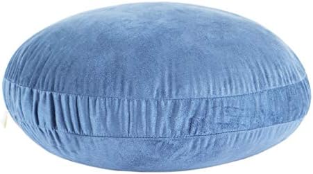 Hodeco Round Throw Pillow 18x18 Navy Blue