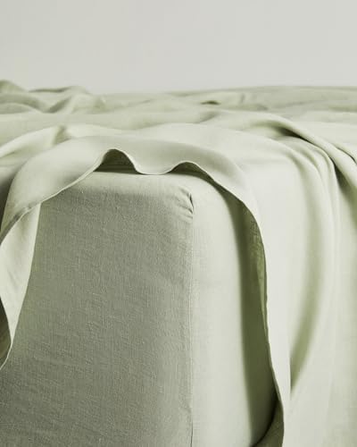 Bed Threads Linen Fitted Sheet Queen Sage