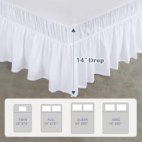 ANARACHON Twin Bed Skirt with Elastic Wrap