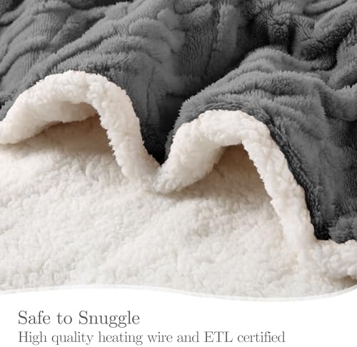 CHIOKY Electric Blanket Queen Size with 5 Levels 10H Auto Off