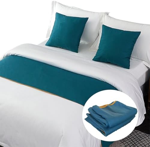 Tuqiugae 2 Piece Bed Runner Set for Home and Hotel Use