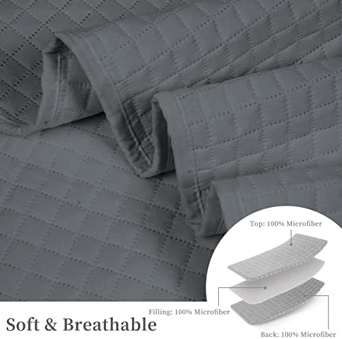 HollyHOME Luxury Checkered Bed Quilt Bedspread FullQueen
