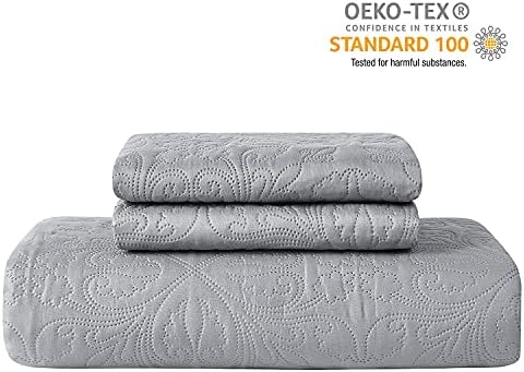 Hansleep Grey Baroque Quilt Set - Queen Size