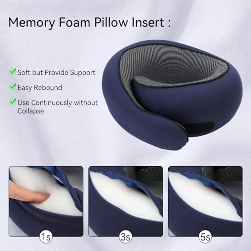 Dazzleimart Travel Pillow Set with 3D Eye Mask 1
