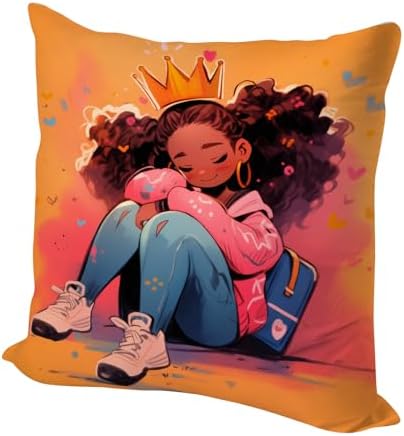 SARA NELL Black Princess Pillowcase 18x18 Inch
