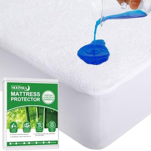 Moonsea Full Size Waterproof Mattress Protector with Elastic Skirt