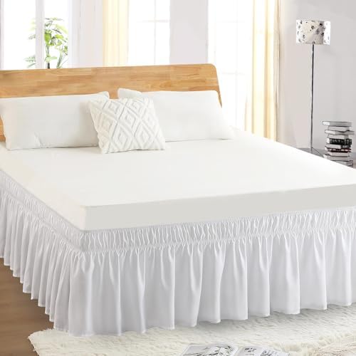 ANARACHON Twin Bed Skirt with Elastic Wrap