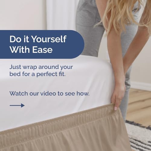 CGK Unlimited Wrap Around Dust Ruffle Bed Skirt 2 Pillowcases - Cream