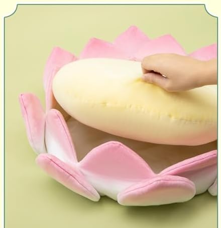 Lotus Flower Shaped Plush Throw Pillow for Home Decor