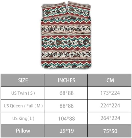 ZFRXIGN Boho Aztec Duvet Cover Set King Size 3 Piece