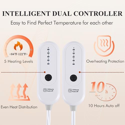 COZYTY Electric Blanket Queen Size with 5 Heat Levels