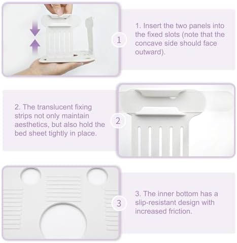 EcoCharm Home Lock Sheet Holders 4pc White-Gray