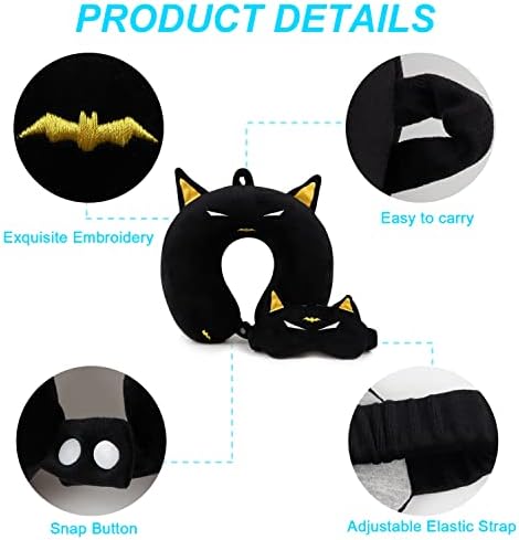 ETOILESEA Superhero Travel Pillow with Eye Mask 1