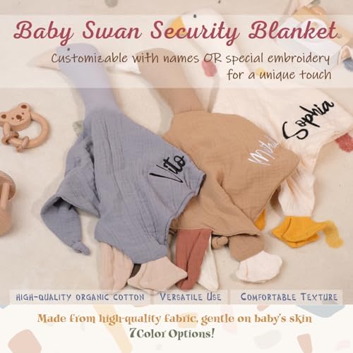 Custom Cotton Muslin Baby Blanket with Cute Goose Design