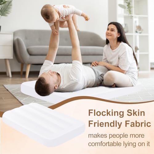 PLULON Kids Air Mattress with White Fitted Sheets