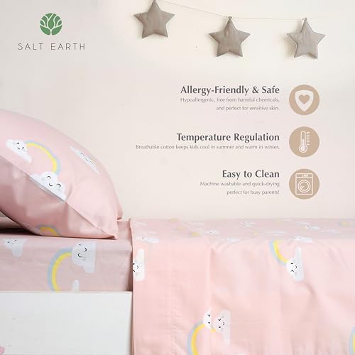 Salt Earth 100 Cotton 210TC Rainbow Kids Bed Sheet Set