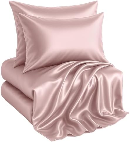 Casa Platino Satin Sheets Set for Girls - Pink