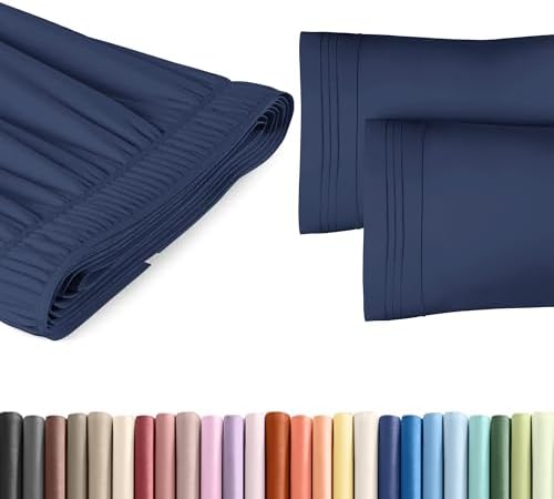 CGK Unlimited Wrap Around Dust Ruffle Bed Skirt Set - Navy Blue