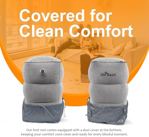 Skyrest Inflatable Foot Rest Pillow - Adjustable Leg Support for Travel