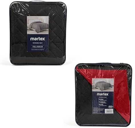 Martex Reversible Coverlet - Queen Size Bedspread - EbonyRed