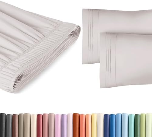 Wrap Around Dust Ruffle Bed Skirt 2 Pillowcases Bundle - Light Grey 1