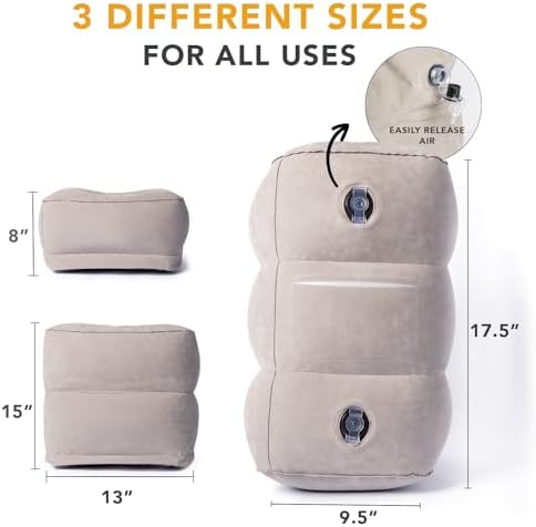 LoftyRest Inflatable Foot Pillow for Travel