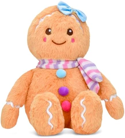 Iscream Joyful Gingerbread Girl Holiday Pillow Buddy 1
