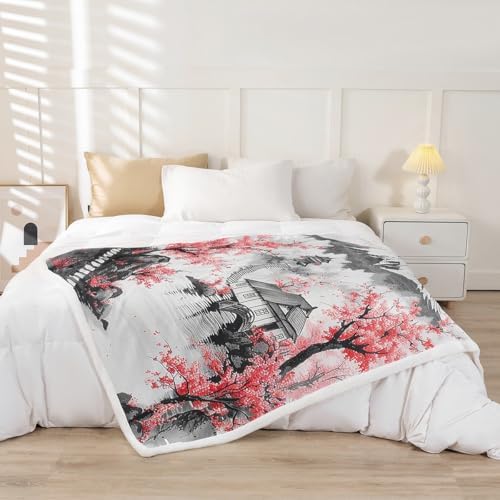 Erosebridal Japanese Ukiyo Throw Blanket - 50x60 Inches