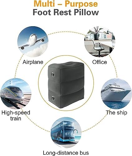 Travel Footrest Pillow with Pump for Kids and Adults