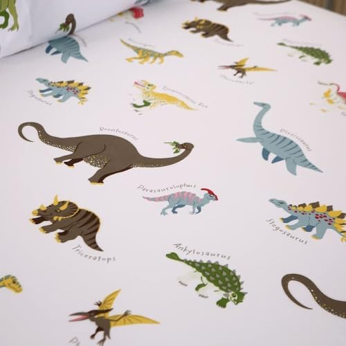 MAG Dinosaur Flat Sheet Full Size Twin Size 75x54 White Base